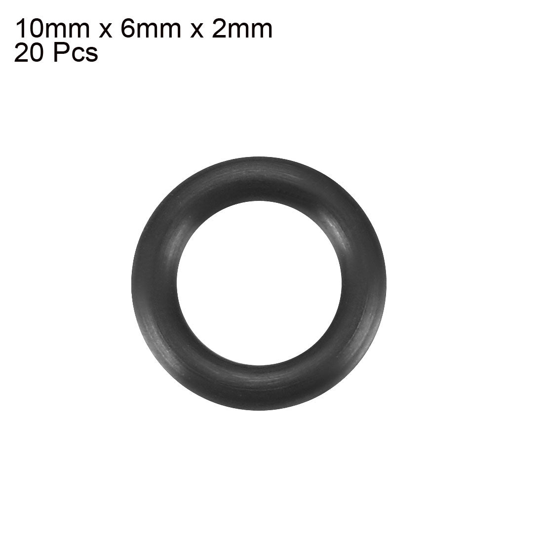 uxcell Uxcell 10mm x 6mm x 2mm Rubber Oil Seal O Ring Gasket Washer Black 20 Pcs