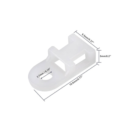 Harfington Uxcell Cable Tie Mount Base Saddle Type Wire Holder Nylon 5.2mm Hole Width White 30Pcs
