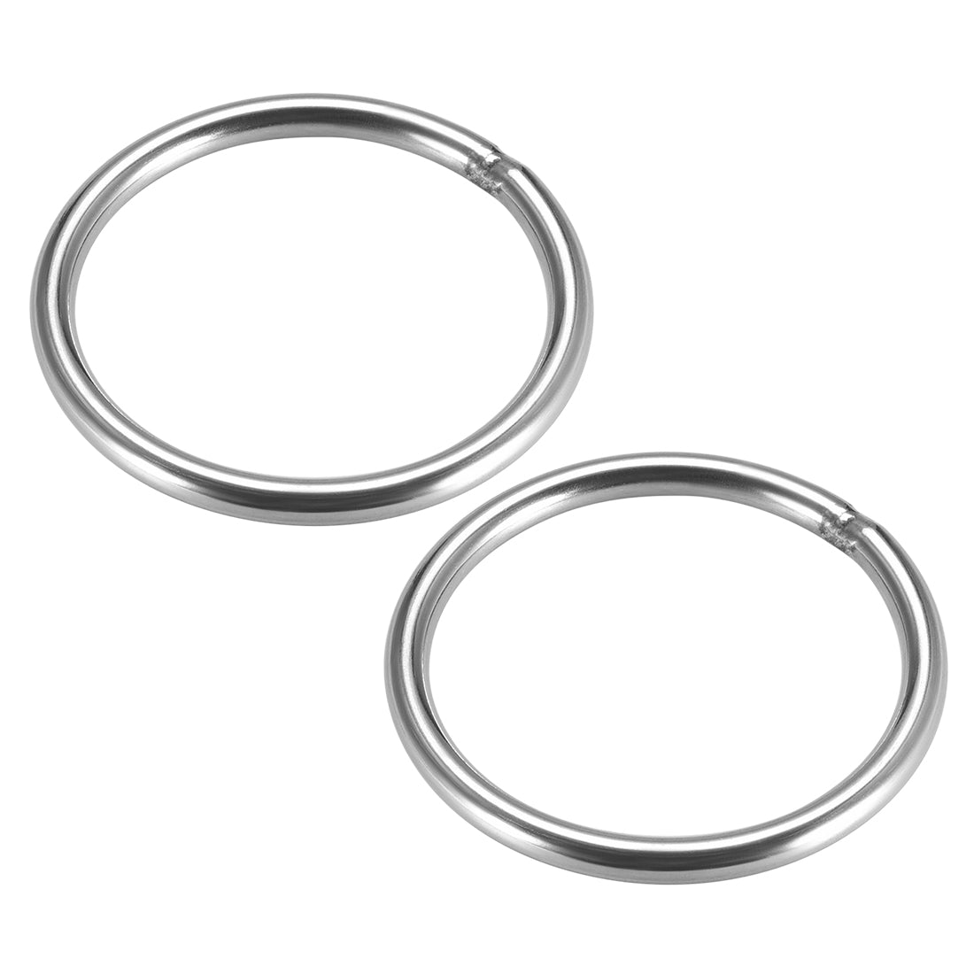 Uxcell 2pcs Stainless Steel O-Rings - 60mm OD, 4mm Thickness, Welded Solid Rings