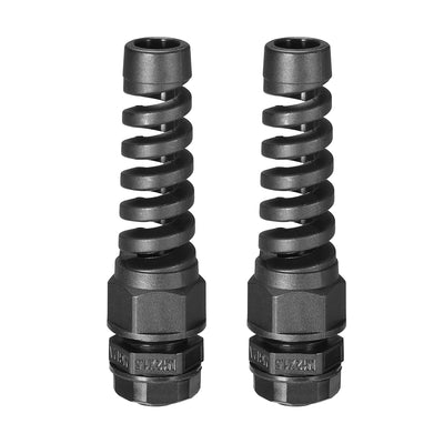 Harfington Uxcell M12 Cable Gland Waterproof IP68 Nylon Joint Adjustable Locknut with Strain Relief for 4.5-7.8mm Dia Wire , 2 Pcs
