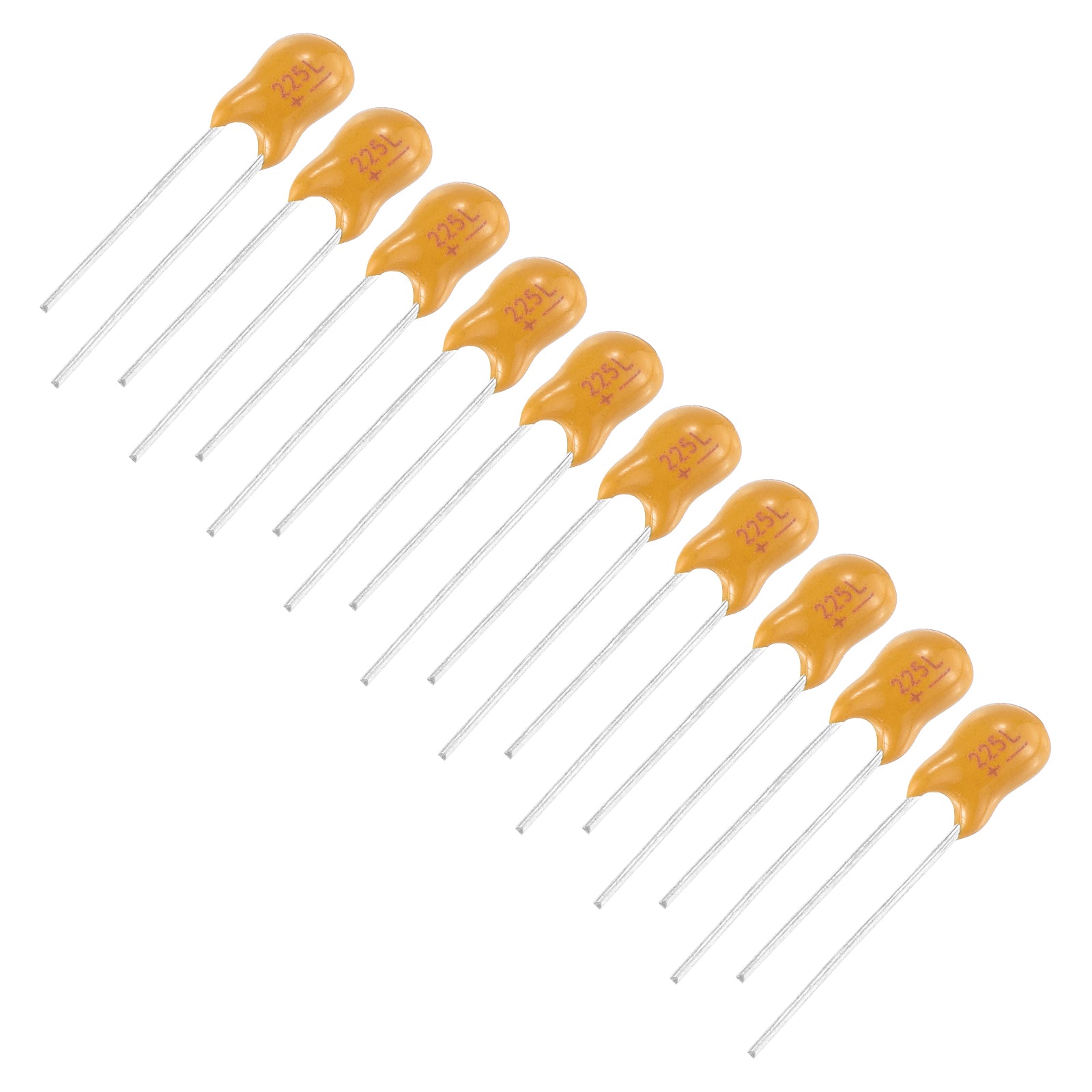 thumbnail image 2 of Uxcell 3.3uF Tantalum Capacitor, 50V 2 Pin Yellow Radial Electrolytic Capacitor Dipped Tantalum Bead Capacitors 10pcs 2 of 11