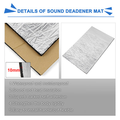 Harfington Uxcell 394mil/10mm 1.6sqft Sound Deadening Noise Deadener Insulation Mat Alumina Fiber Muffler Cotton Acoustic Barrier 20x12inch/50x30cm