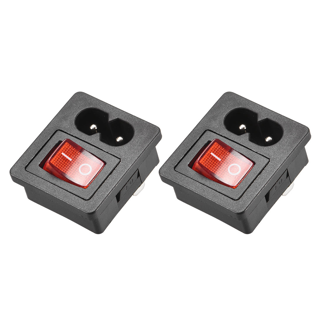 2 Adaptateurs C8 Panneau Fiche AC 250V 2.5A - Module Entrée IEC - Neuf Uxcell