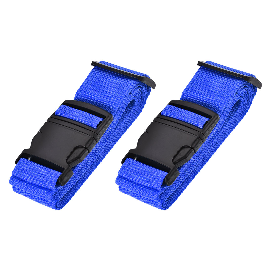 2-Pack Add A Bag Luggage Strap, Adjustable Suitcase Belt, Carry Strap with Ring Buckle [Black