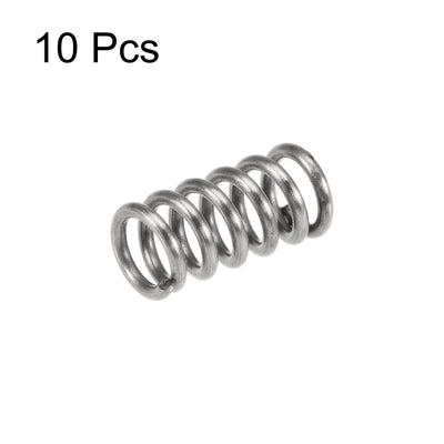 Harfington Uxcell Compressed Spring,5mmx0.8mmx10mm Free Length,35.3N Load Capacity,Gray,10pcs