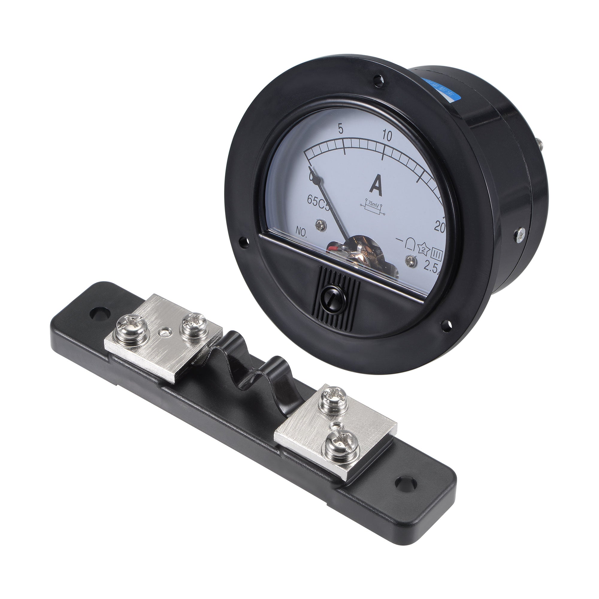 Uxcell Analog Current Panel Meter DC 0-50A 91C4 With 75mV Shunt For Circuit Testing Ampere Tester Gauge 1 Set