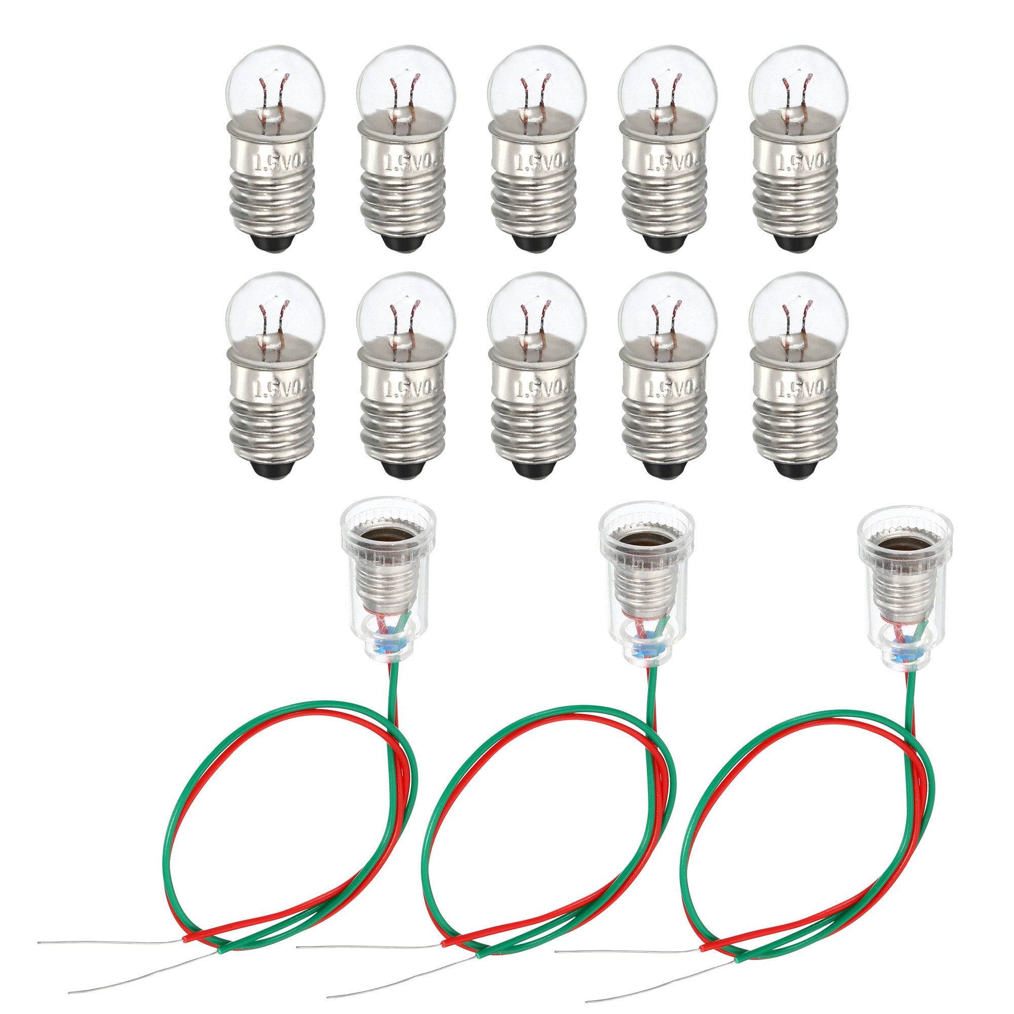 Sourcing Map E10 Screw Base Miniature Bulbs DC 2.5V Warm Yellow Light Mini Lamps With Storage Box 1 Set15 Pack