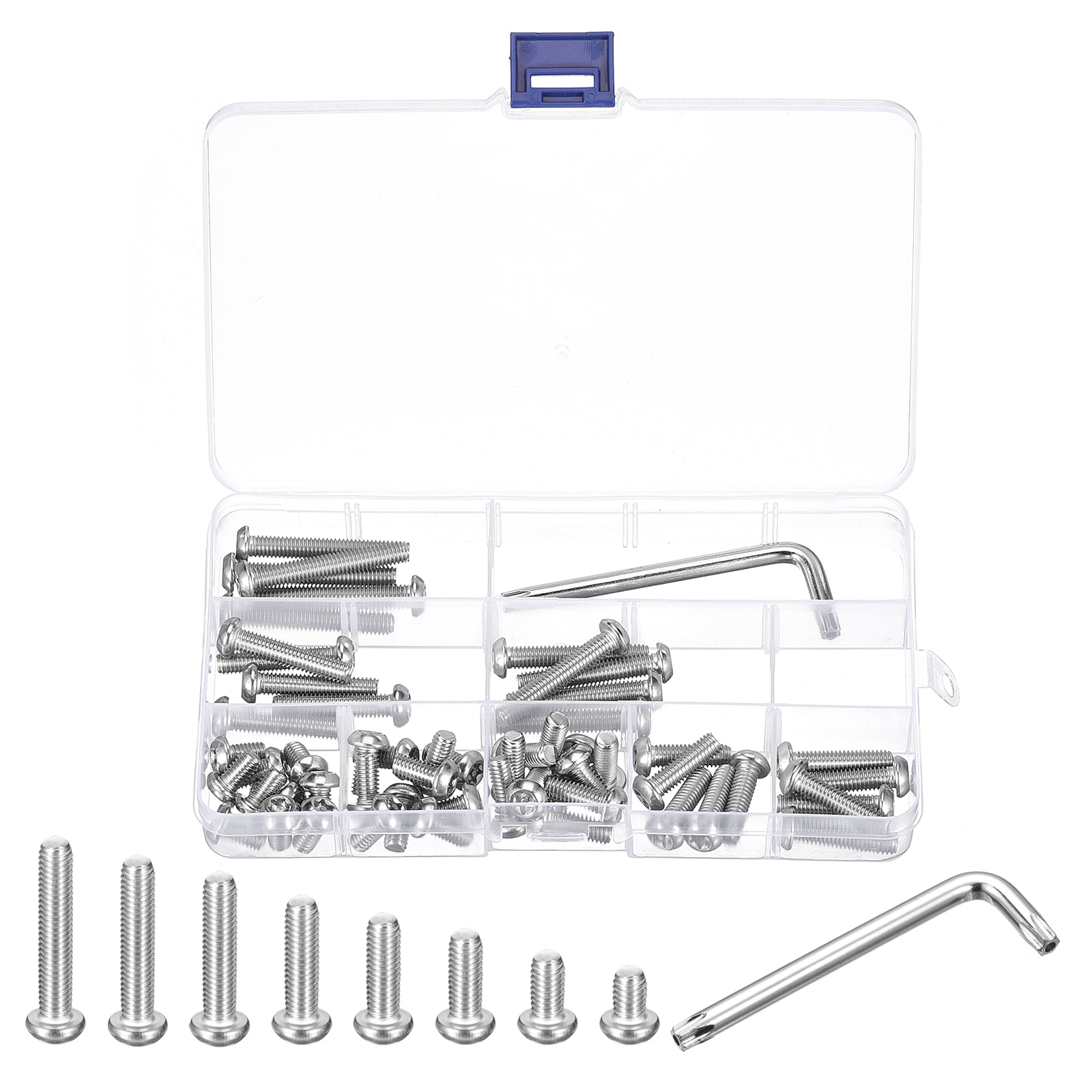 Uxcell M6 Torx Security Screws Kit(M6x10/12/16/20/25/30/35/40mm)55pcs Round Head W Bolt