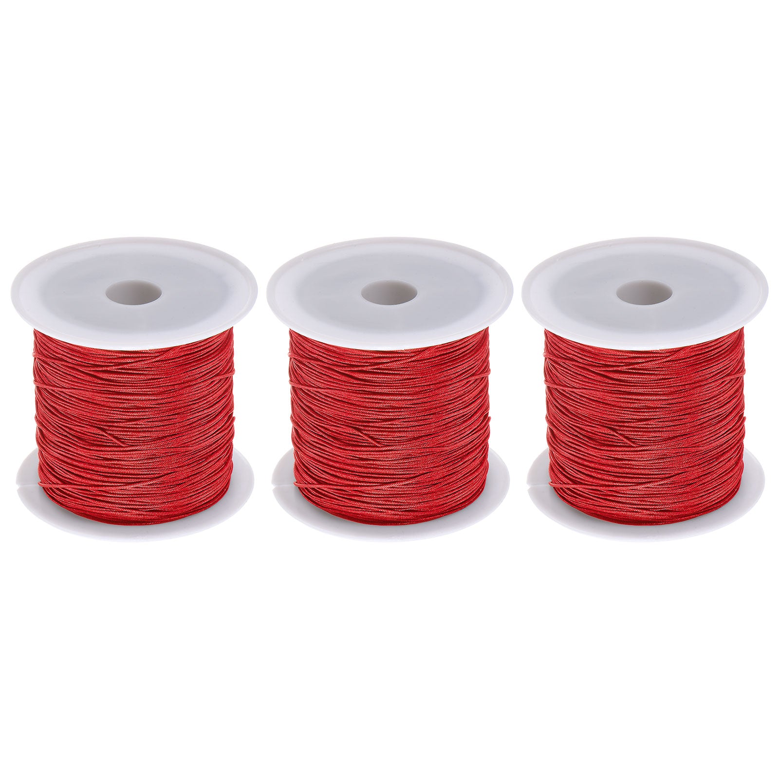 3 Rolls Nylon Beading Thread Knotting Cord 0.6mm 50 Yards Satin String
