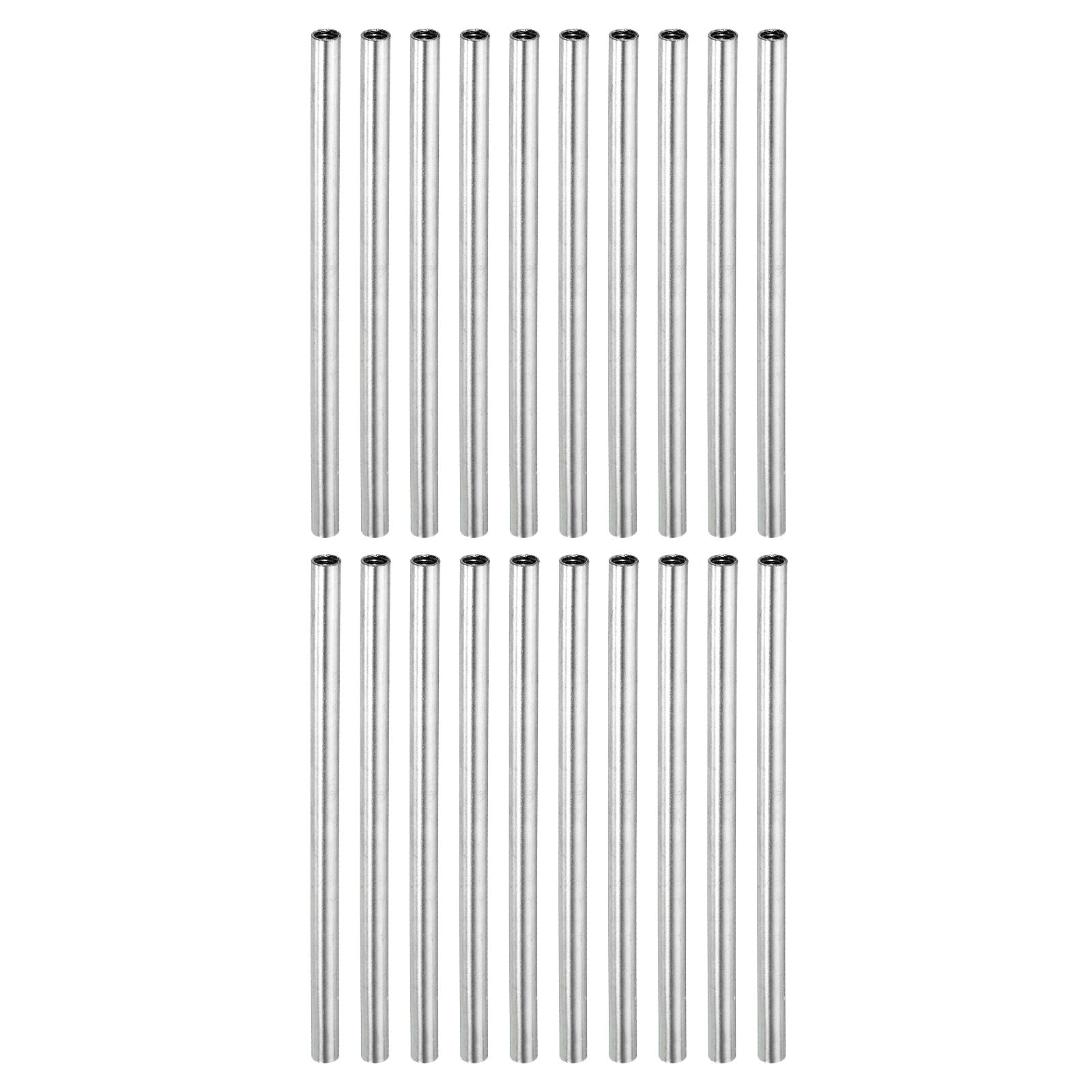 Uxcell Round Coupling Nut M4x0.7mm 130mm Threaded Sleeve Connector Rod Bar Stud Tube 10 Pack