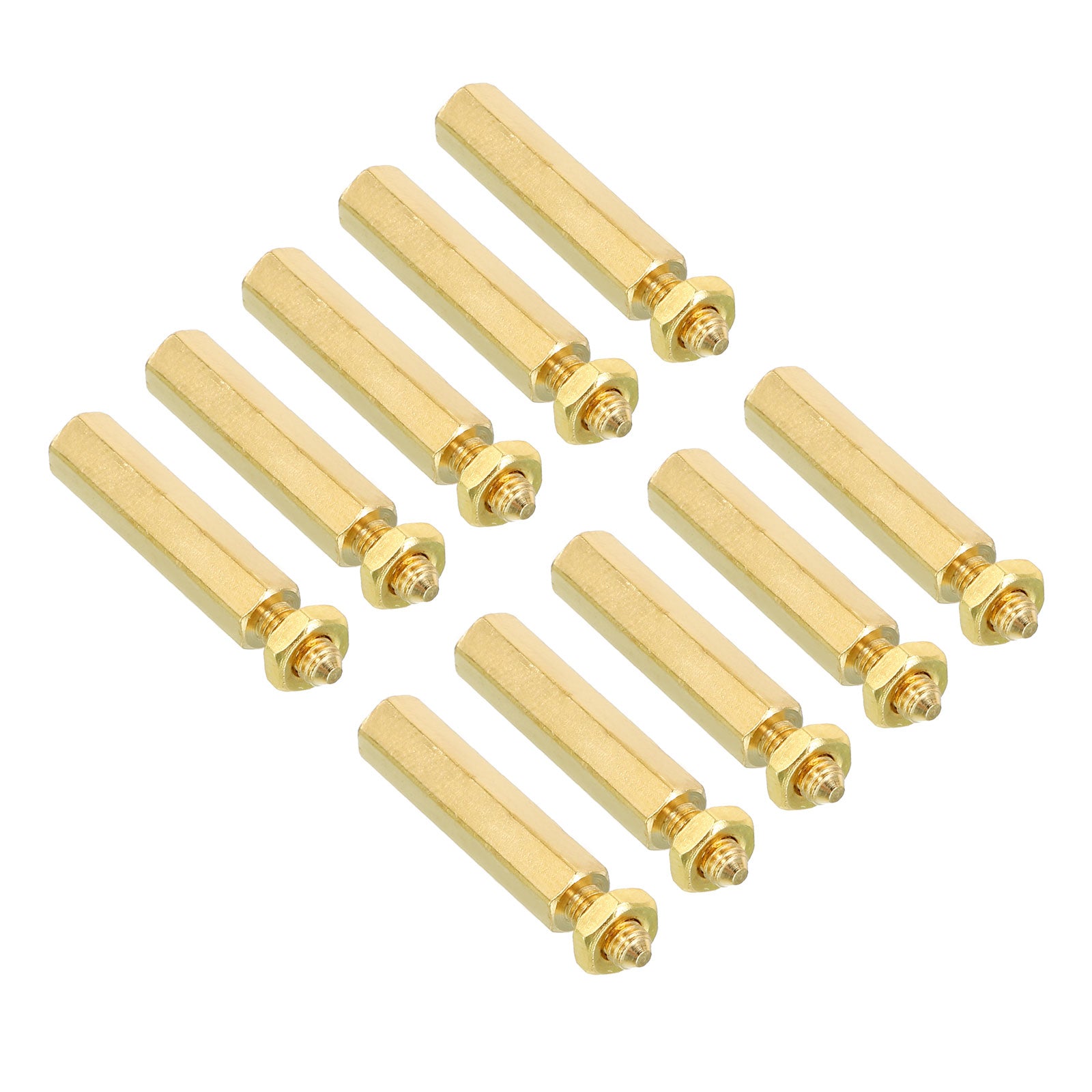 20mm+6mm M3 Standoff Screws 40 Pack Brass Hex PCB Standoffs Nuts Gold