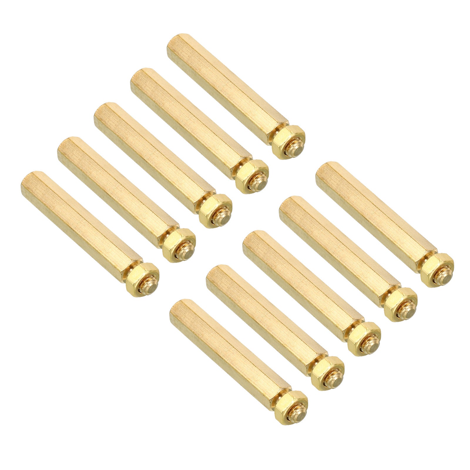 40mm+6mm M5 Standoff Screws 20 Pack Brass Hex PCB Standoffs Nuts Gold