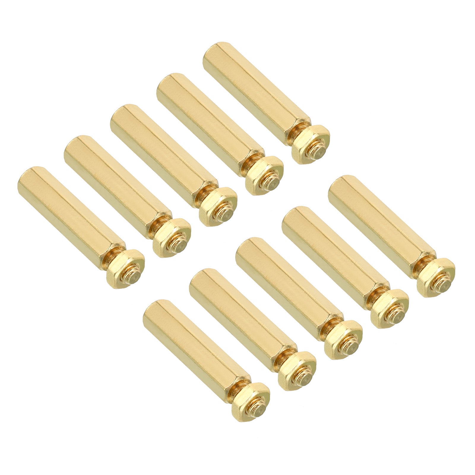 25mm+6mm M4 Standoff Screws 80 Pack Brass Hex PCB Standoffs Nuts Gold