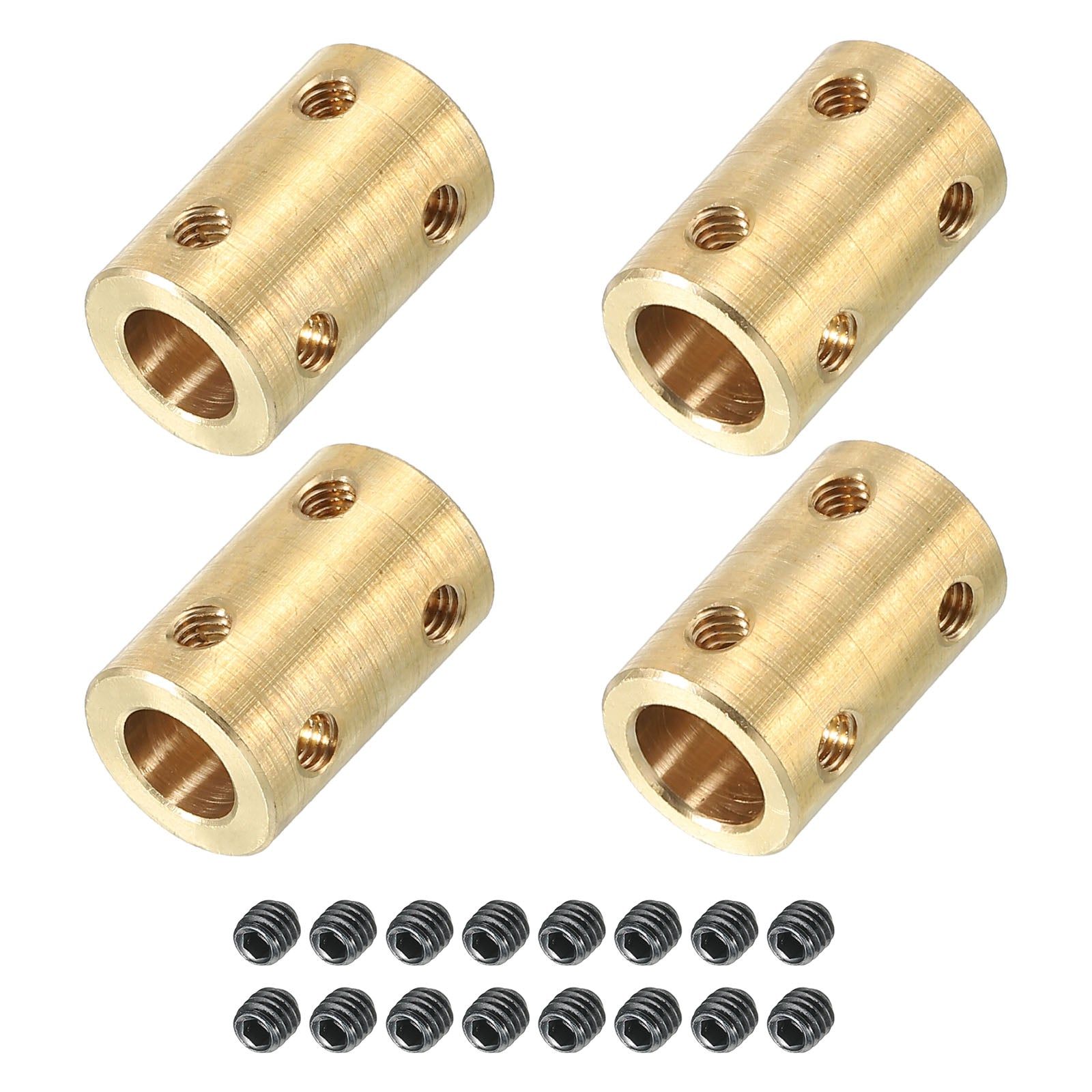 PATIKIL Shaft Coupling Connection L22 X D14 4 Mm To 4 Mm Bore Rigid Coupling Stainless Steel Shaft Joint With Screwdriver For 3D Printer Silver Pack Of 1