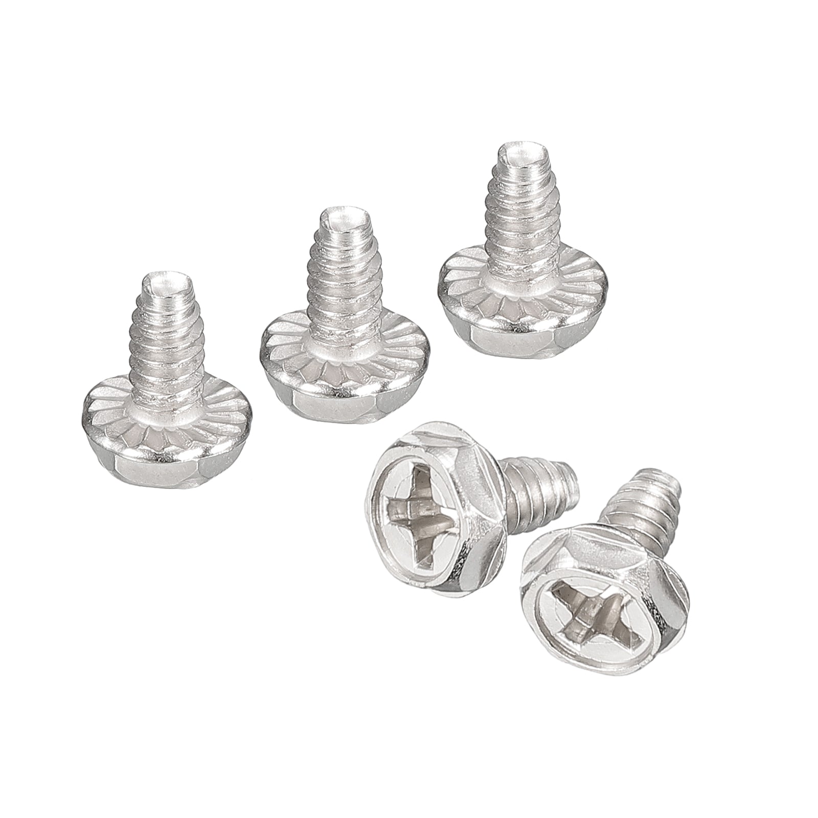 thumbnail image 2 of 20pcs M6x35mm 304 Stainless Steel Phillips Hex Flange Bolts - Rust Resistant Machine Screws 2 of 11
