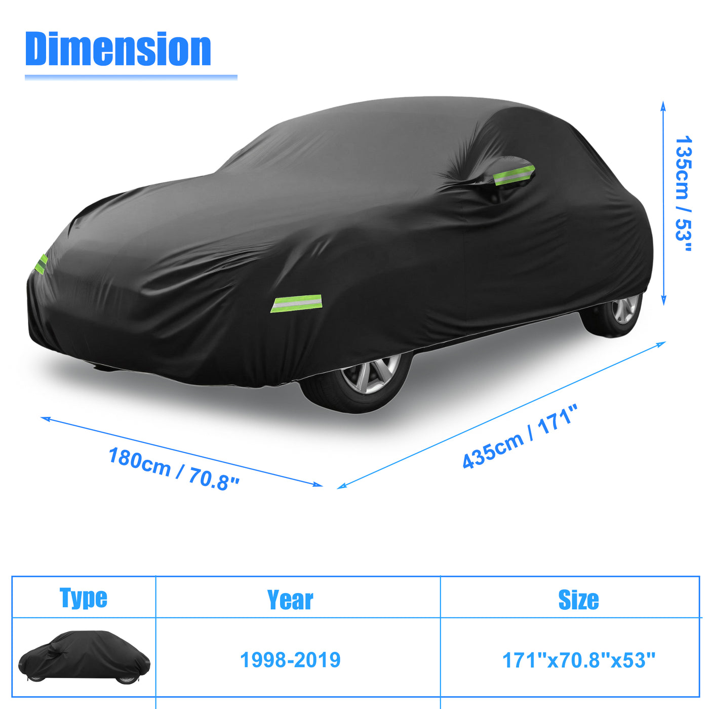 X AUTOHAUX Waterproof Car Cover for Volkswagen New Beetle 1998-2019 Outdoor Full Car Cover All Weather Protection Rain Sun Protection with Zipper Black