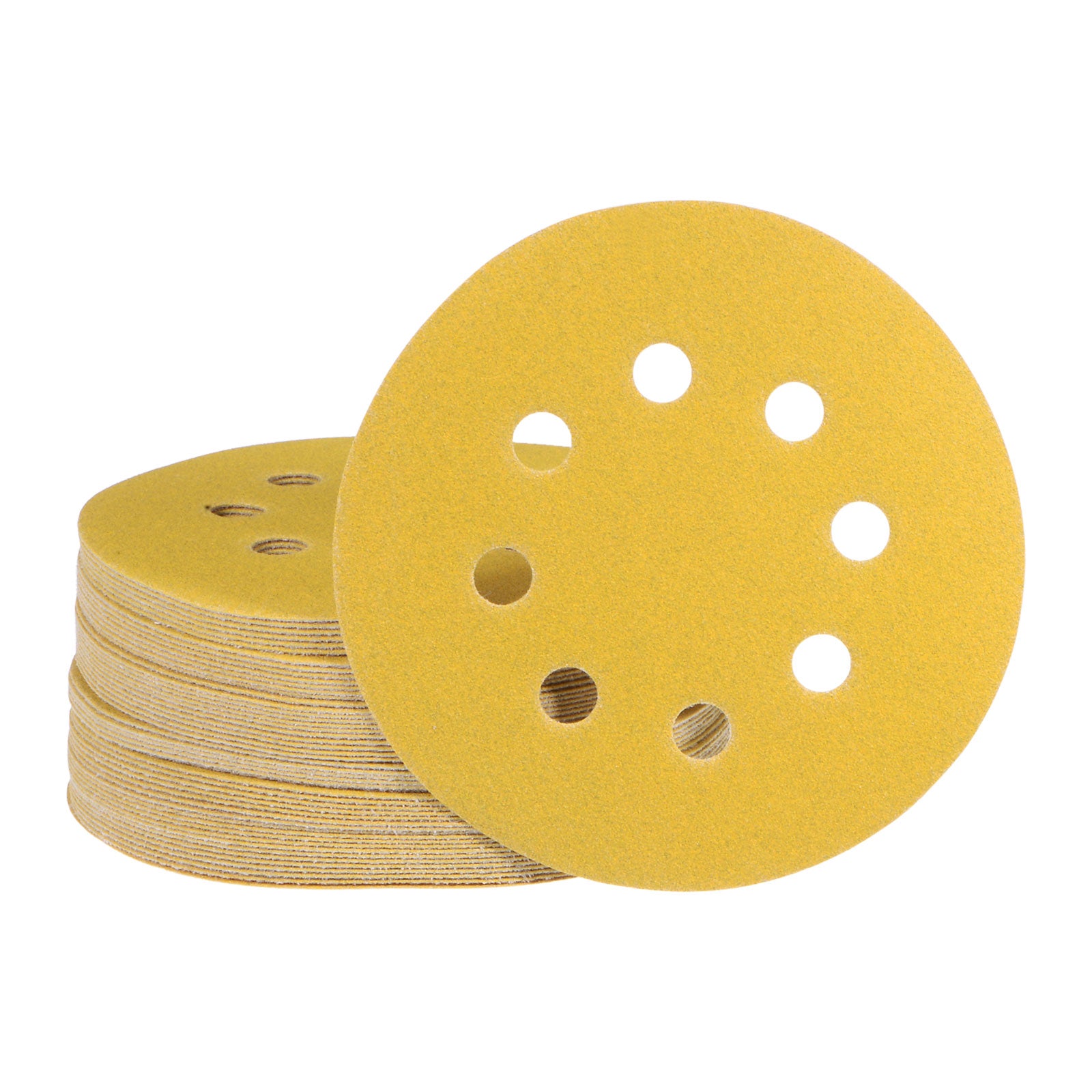 50pcs Yellow Sanding Discs 5 Inch 150 Grits Hook And Loop Sandpapers 8 - View #7