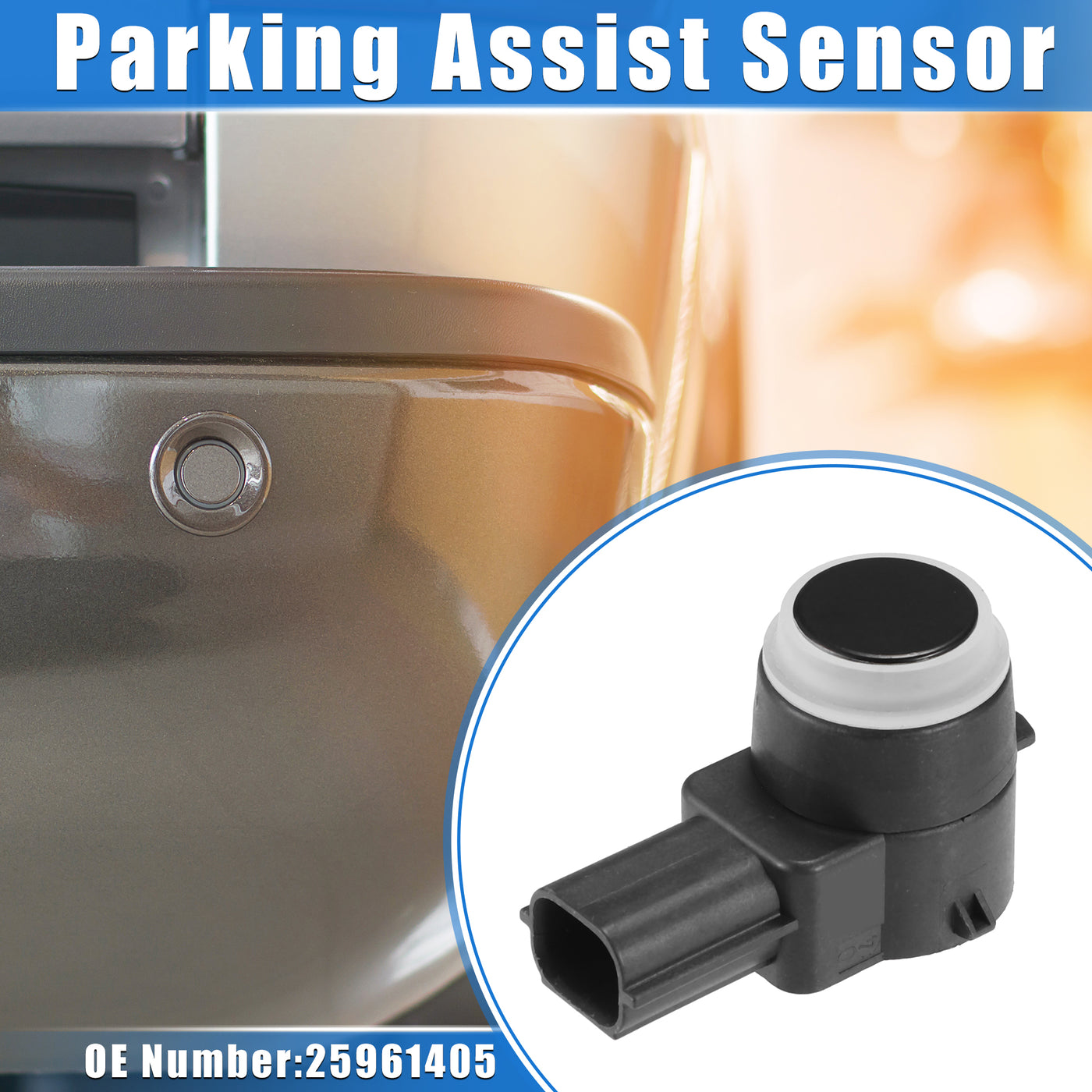 VekAuto PDC Reverse Parking Assist Sensor Compatible for Cadillac Escalade 2007-2014, Durable ABS Plastic Black Rear Bumper Parking Assist Sensor