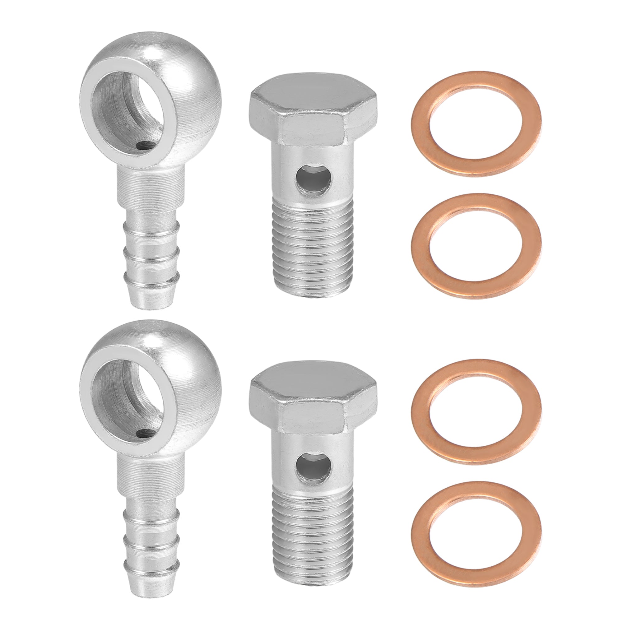 Unique Bargains Banjo Bolt M12x1.5 12mm Banjo Bolt Hose Barb Fittings Brake Line Fitting Adapter with Copper Washers for Motorcycle Car (Set of 2) in the Automotive Hardware department at
