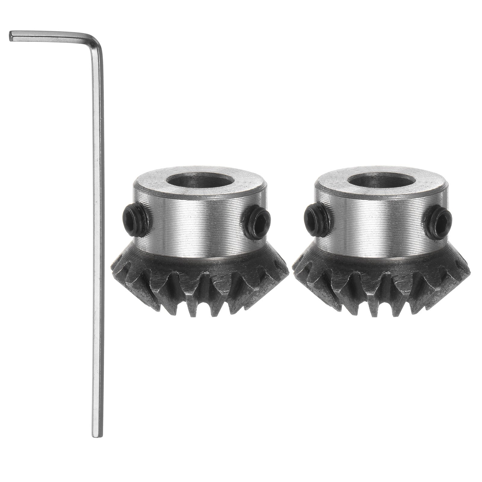 2pcs Bevel Gear 1.5M 16 Teeth 8mm Shaft Hole 1:1 Tapered Bevel Pinion Gear 45# Steel 1.5 Module