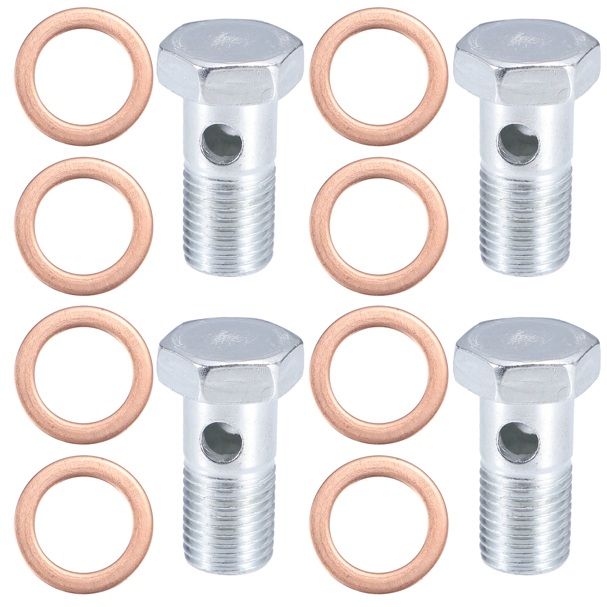 Set Di 12 Viti Cave M14x1.5 E Rondelle Per Impianto Frenante E Frizione Moto, Colore Argento, Lunghezza 35mm - 2