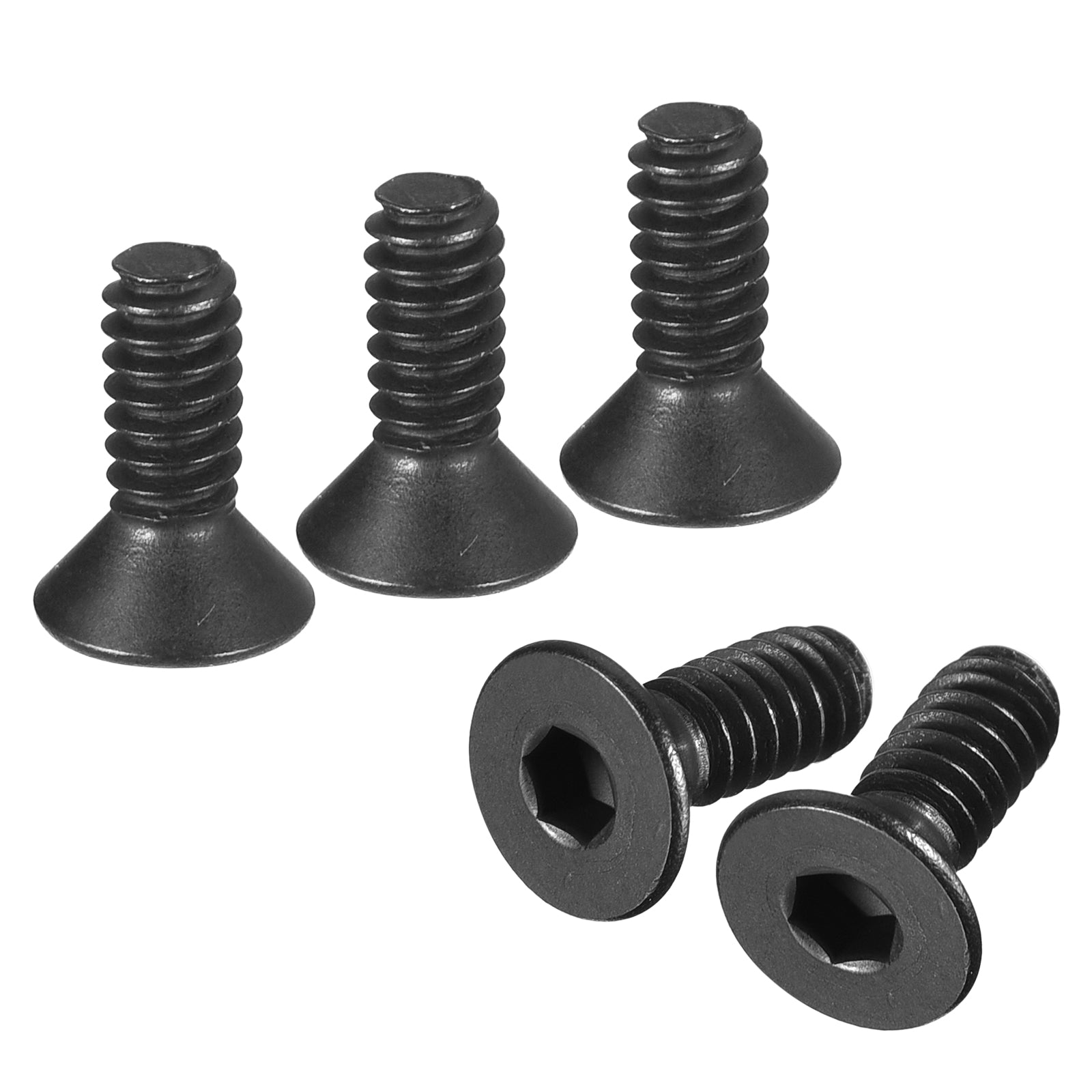 Uxcell #10-24x1/2" Flat Head Socket Cap Screws, 10.9 Grade Carbon Steel