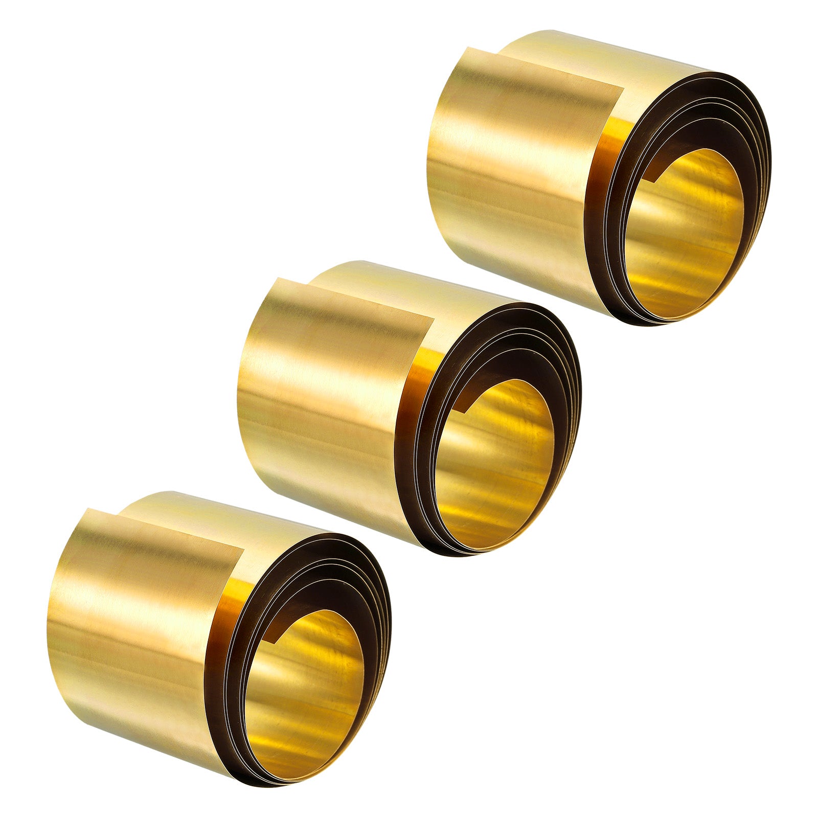 Uxcell Brass Sheet Roll, Metal Foil Plate 1000mm X 45mm X 0.1mm 3 Pcs