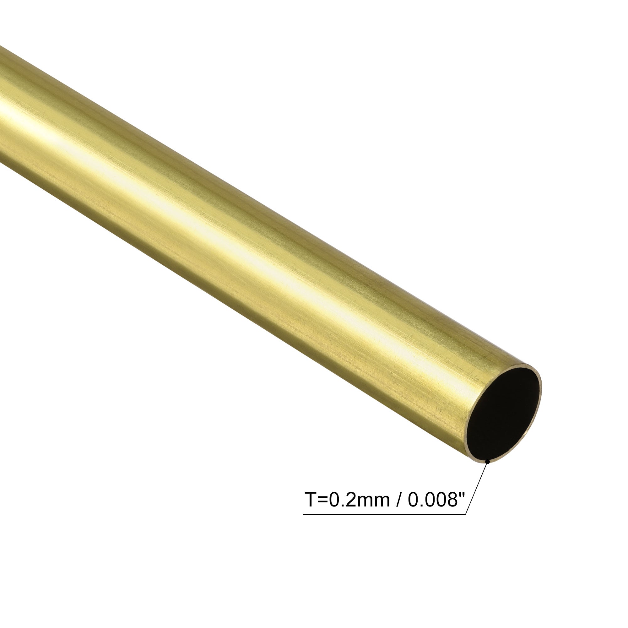 3Pack 3mm X 0.2mm X 300mm (ODxWall TxL) Brass Tube Round - View #7