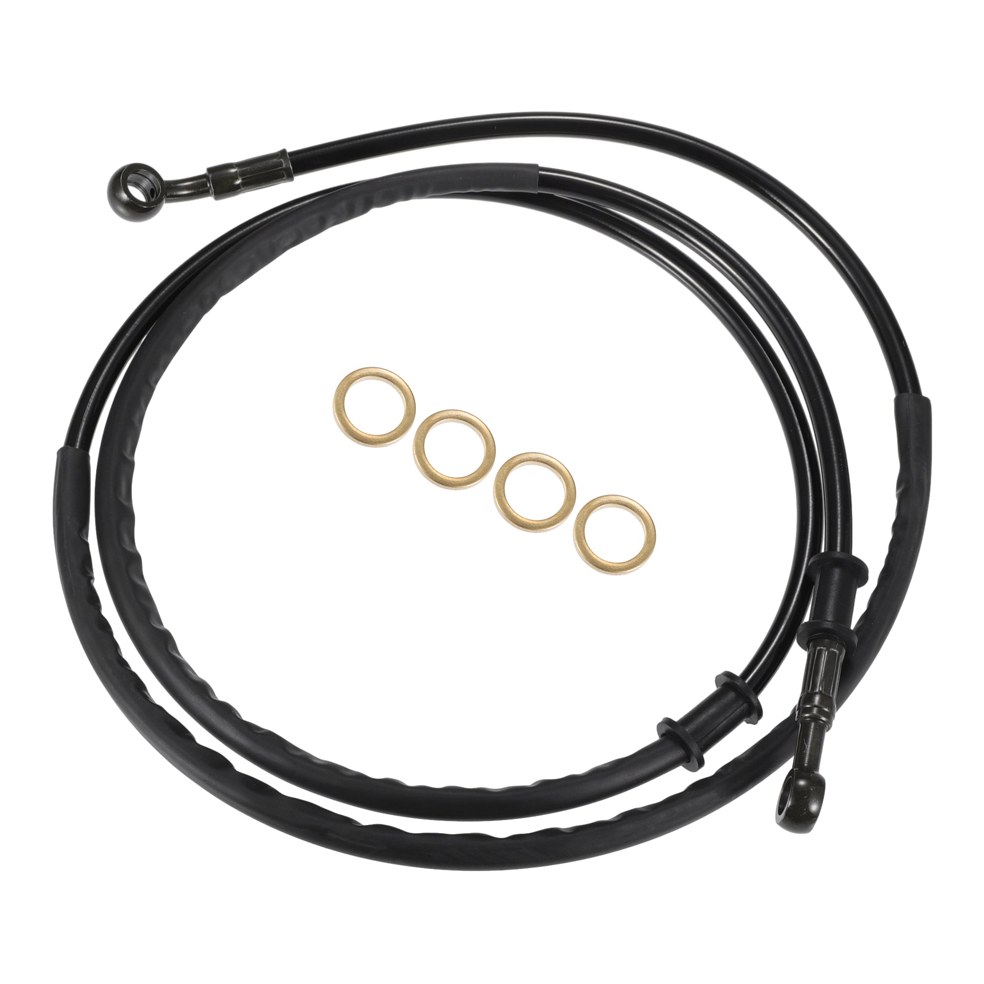 50cm 19.69" Motorcycle Braided Brake Clutch Oil Hoses Line Pipe Clutch Throttle Gas Line Fuel - View #10