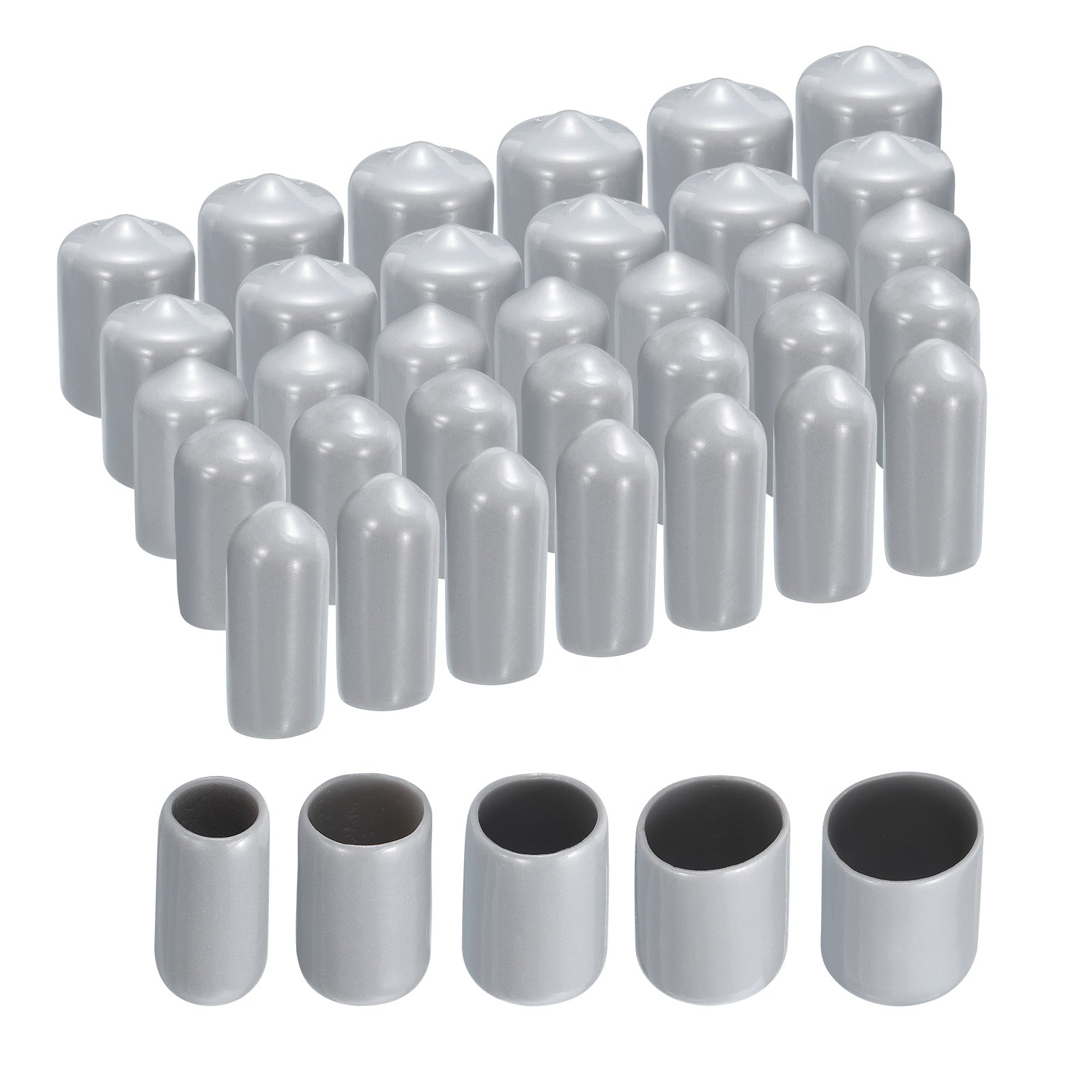 Uxcell 100pcs Rubber End Caps – 12mm ID Round Screw Thread Protectors For Furniture & Tools (Black)
