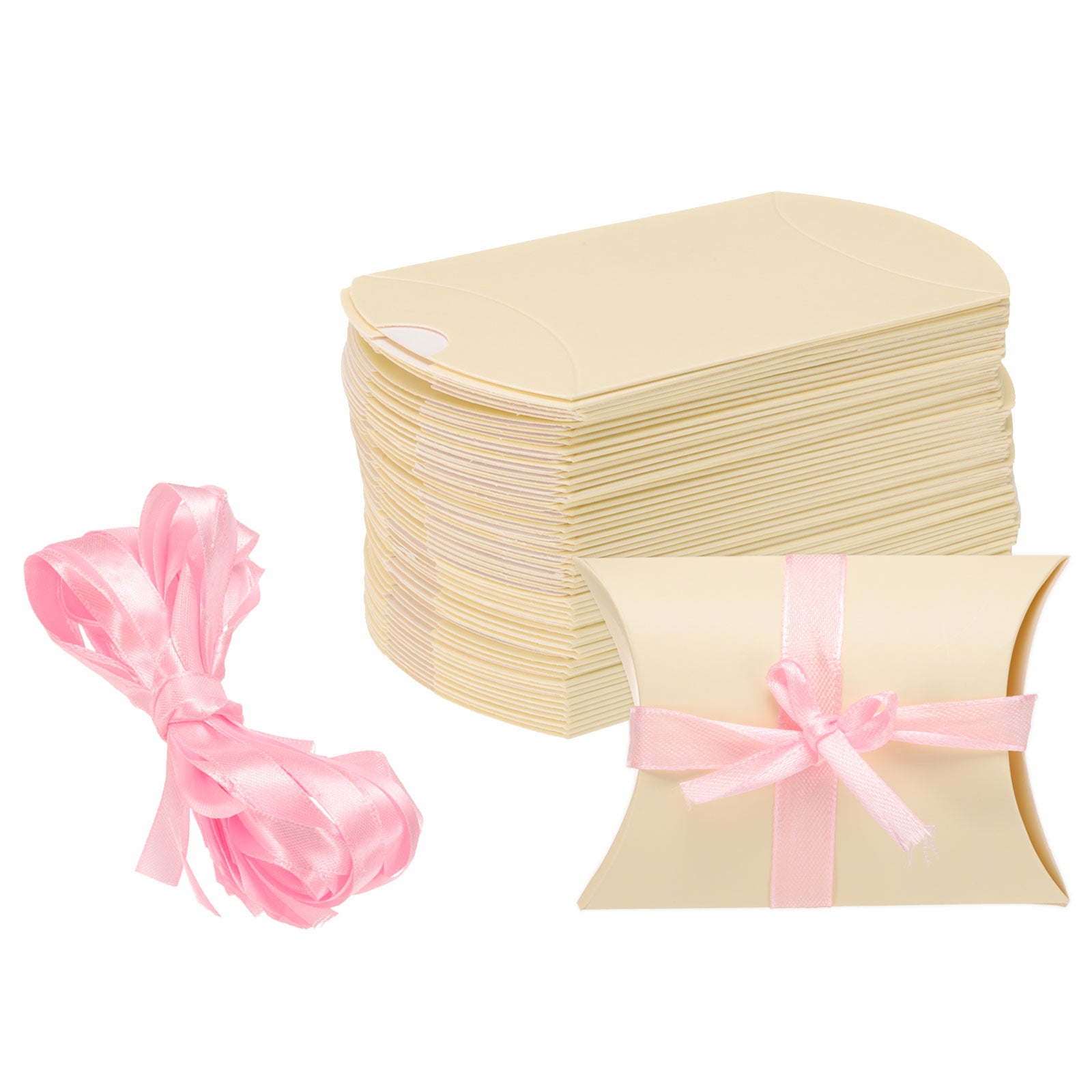 Karentology 20x Geschenkboxen Hausform – Weiß, Mit Bändern – Für Kekse, Desserts & Kleine Präsente – DIY-freundlich