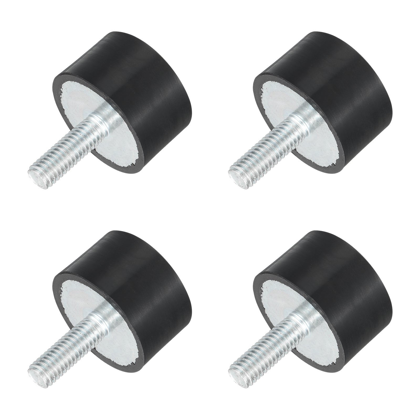 Uxcell Rubber Vibration Isolator Mounts - M6 Stud, 25mm X 15mm, Set Of 4 | Shock Absorber For Equipment & Machinery