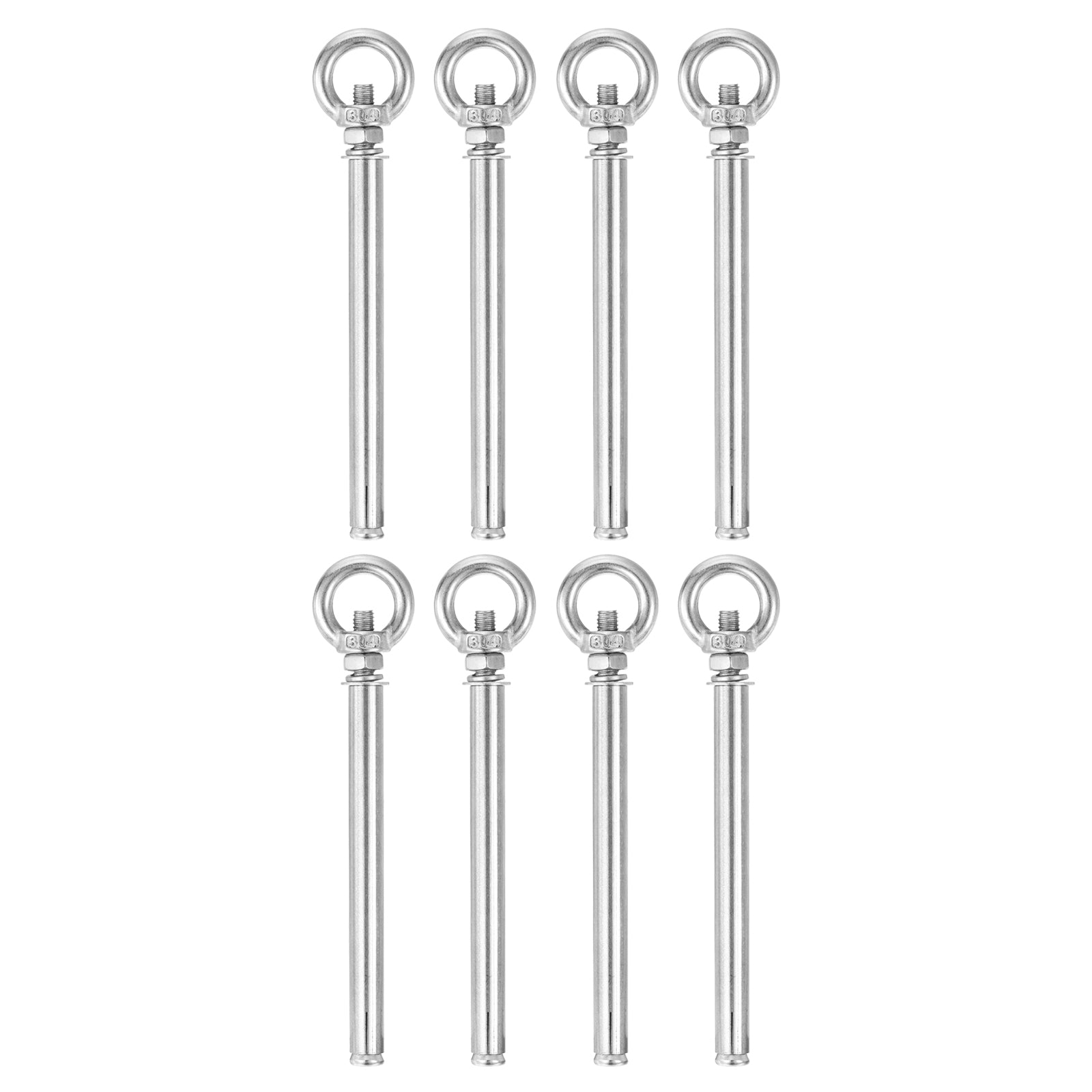 thumbnail image 2 of Uxcell M6 X 25mm Lifting Shoulder Eye Bolt 304 Stainless Steel Lifting Ring Threaded Eyebolt With Nuts And Washers 5pcs 2 of 13