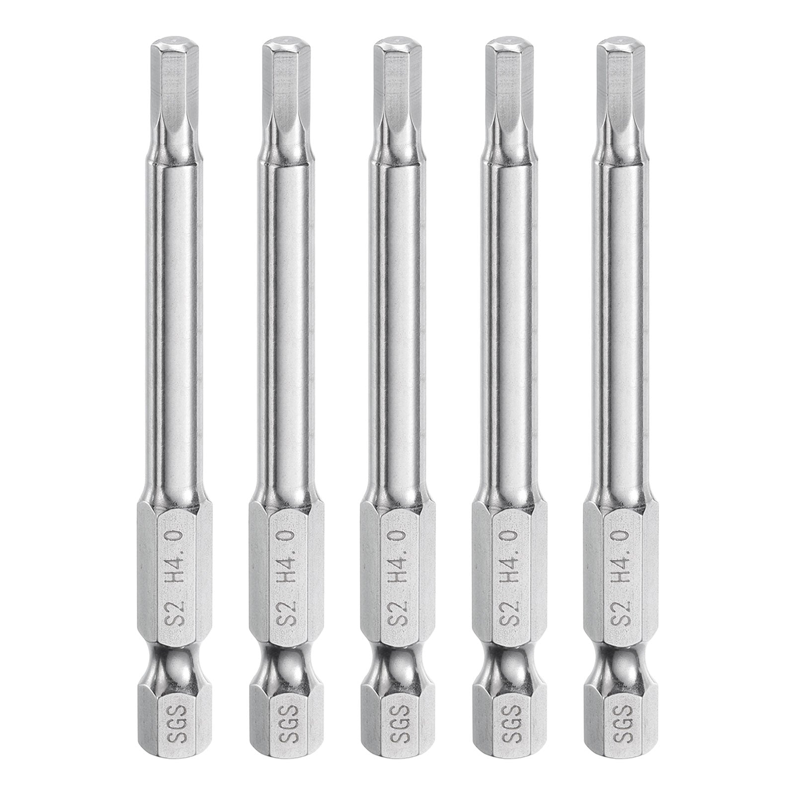 HARFINGTON 2pcs H2.5 Hex Head Drill Bit Wrench 2.5mm Metric Flat Tip 1/4" Hex Shank 150mm (6") Long Magnetic Hexagonal Screw Driver Socket Industrial Screwdriver Power Bits