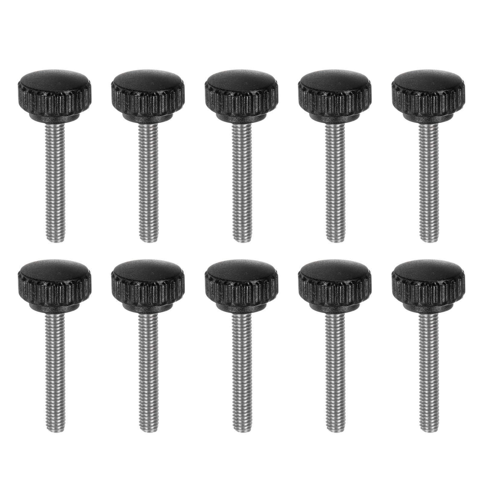 HARFINGTON 10pcs M6 X 40mm Knurled Clamping Knobs - Matte Plastic Head With 304 Stainless Steel Stud