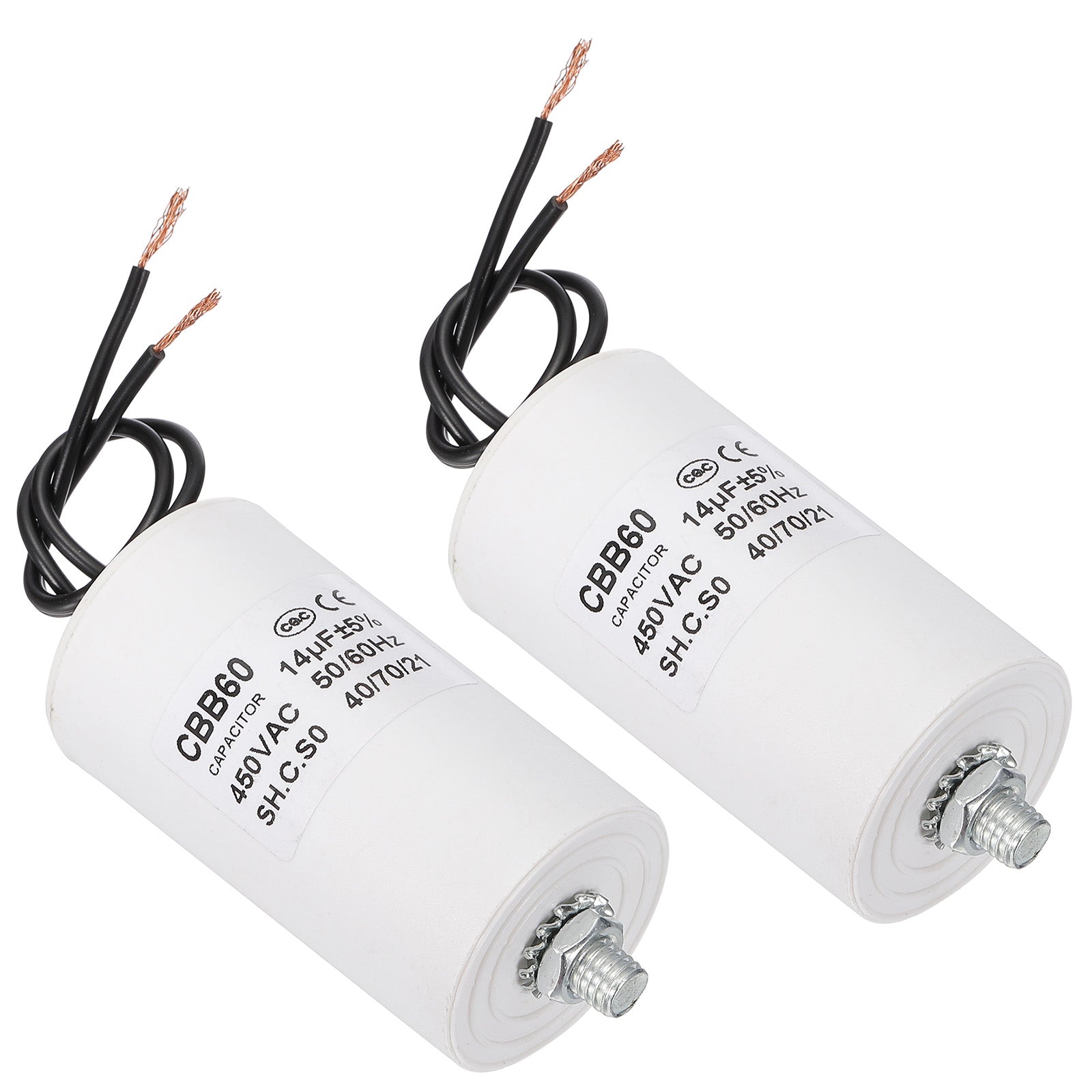 Condensatore CBB60 14µF 250V AC Con 2 Fili Per Pompe D'Acqua, Lavatrici E Motori - PATIKIL (60x30 Mm) - 3