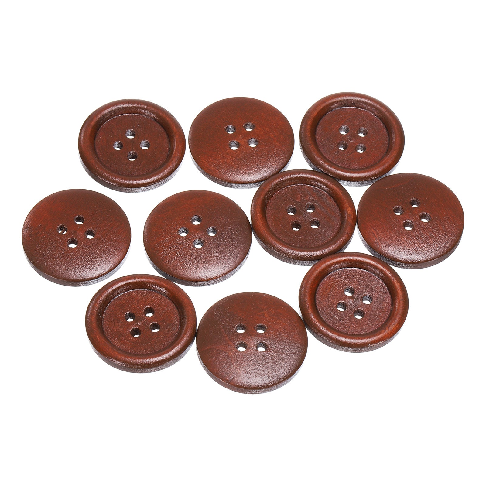 10pcs Wooden Toggle Buttons - 55mm Single Hole Olive Horn Buttons For Coats, Sweaters, DIY Crafts, Light Brown Natural Wood