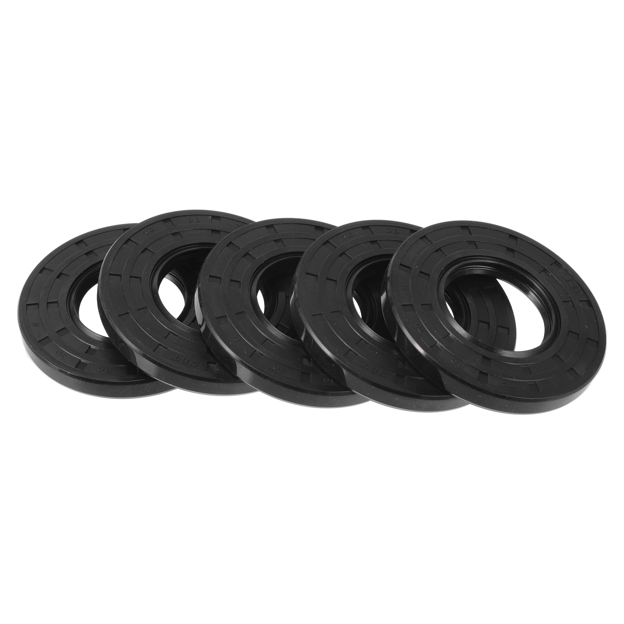 Uxcell Metric Rotary Shaft Oil Seal 12x25x5mm TC Double Lips Rubber, Black
