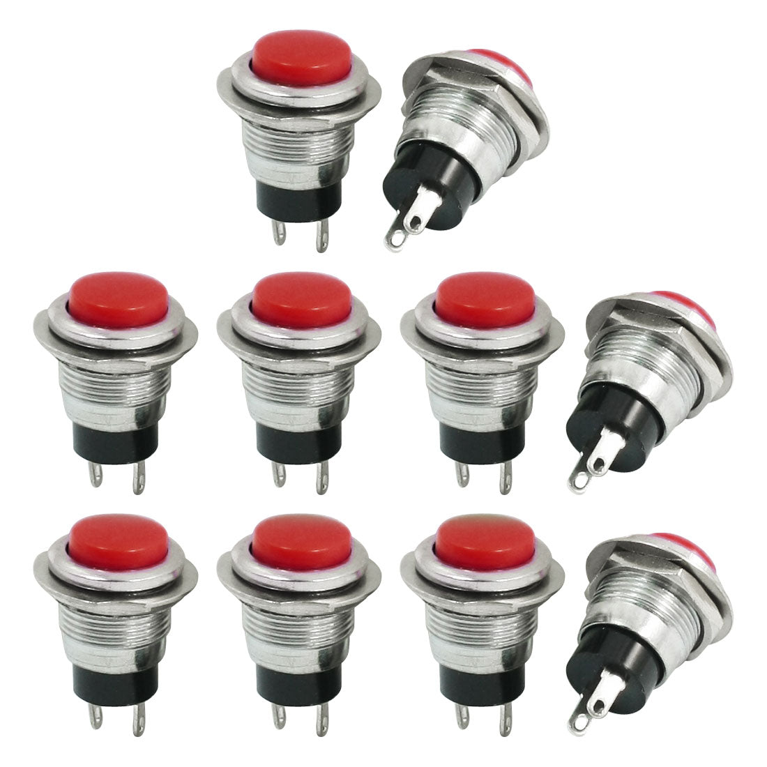 Mini Push Button Switch 20-Pack - SPST Momentary Switch Red Cap, AC250V/3A AC125V/6A For DIY Electronics