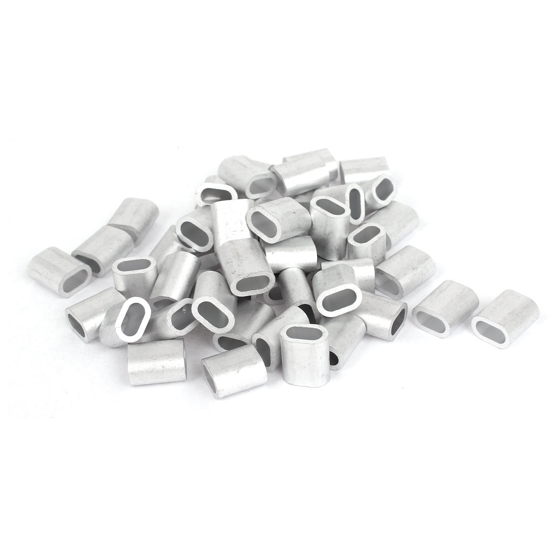 New 100 Pcs 1mm Steel Wire Rope Aluminum Ferrules Sleeves Silver Tone - View #6