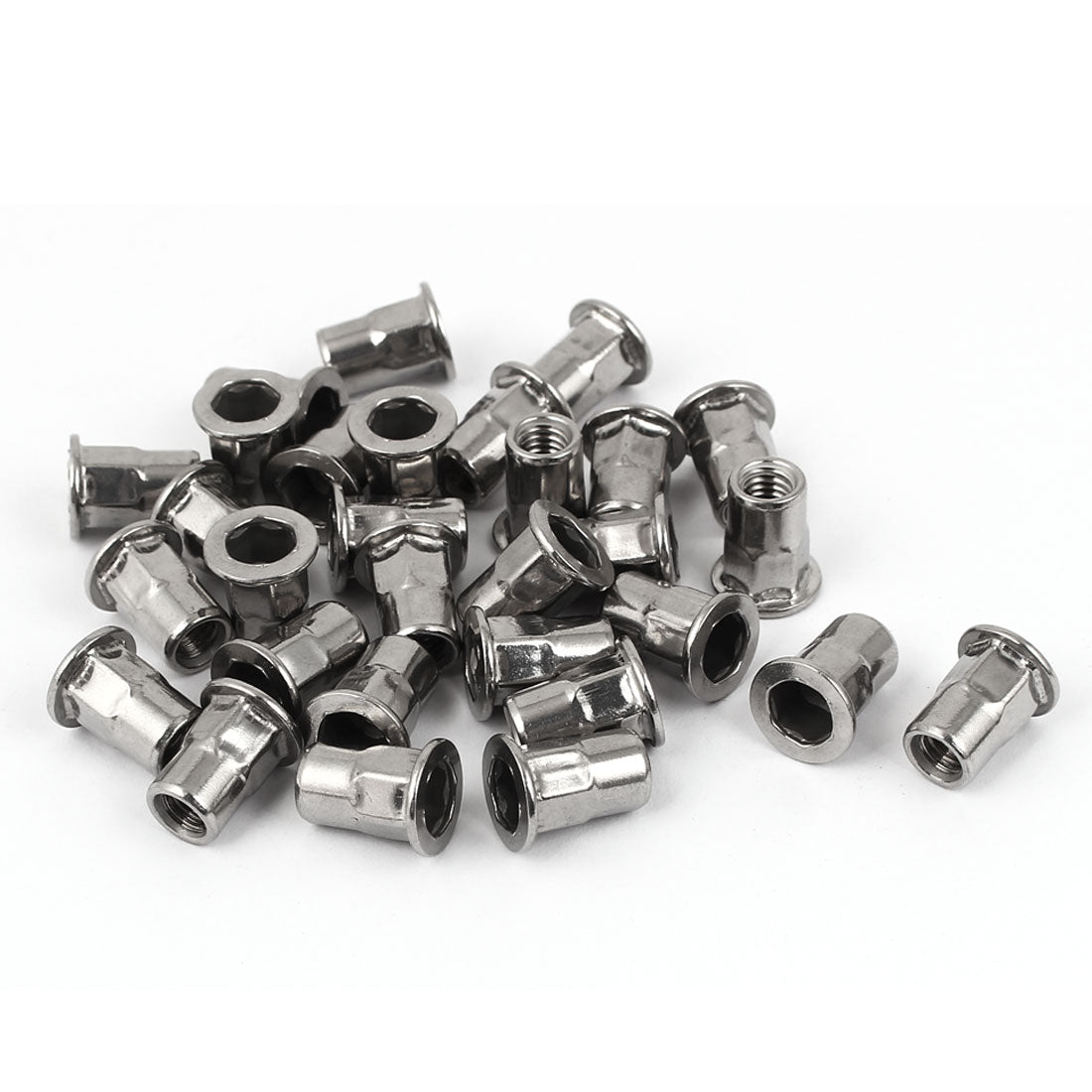 GUMIFA 10 Pcs M6 Rivet Nut, Zinc Plated Carbon Steel Flat Head Insert - View #4