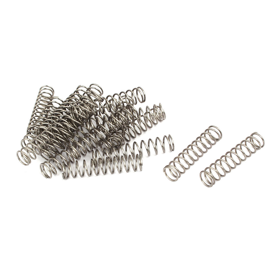 20pcs 304 Stainless Steel Compression Springs - 0.5mm X 5mm X 15mm, Silver Tone - View #2