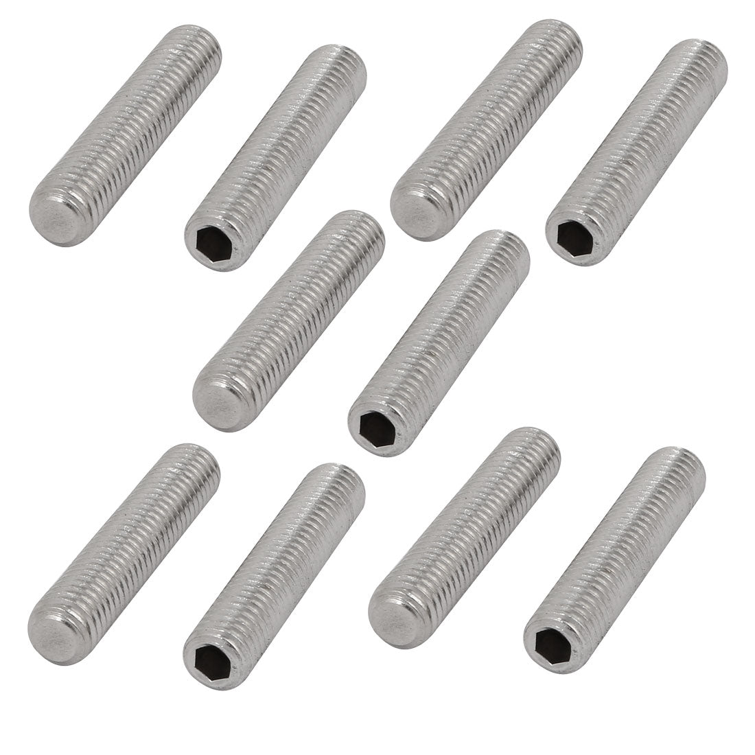 Uxcell 100pcs M4x5mm Stainless Steel Hex Socket Grub Screws - 304 SS, Flat Point, For Door Knobs & Towel Racks