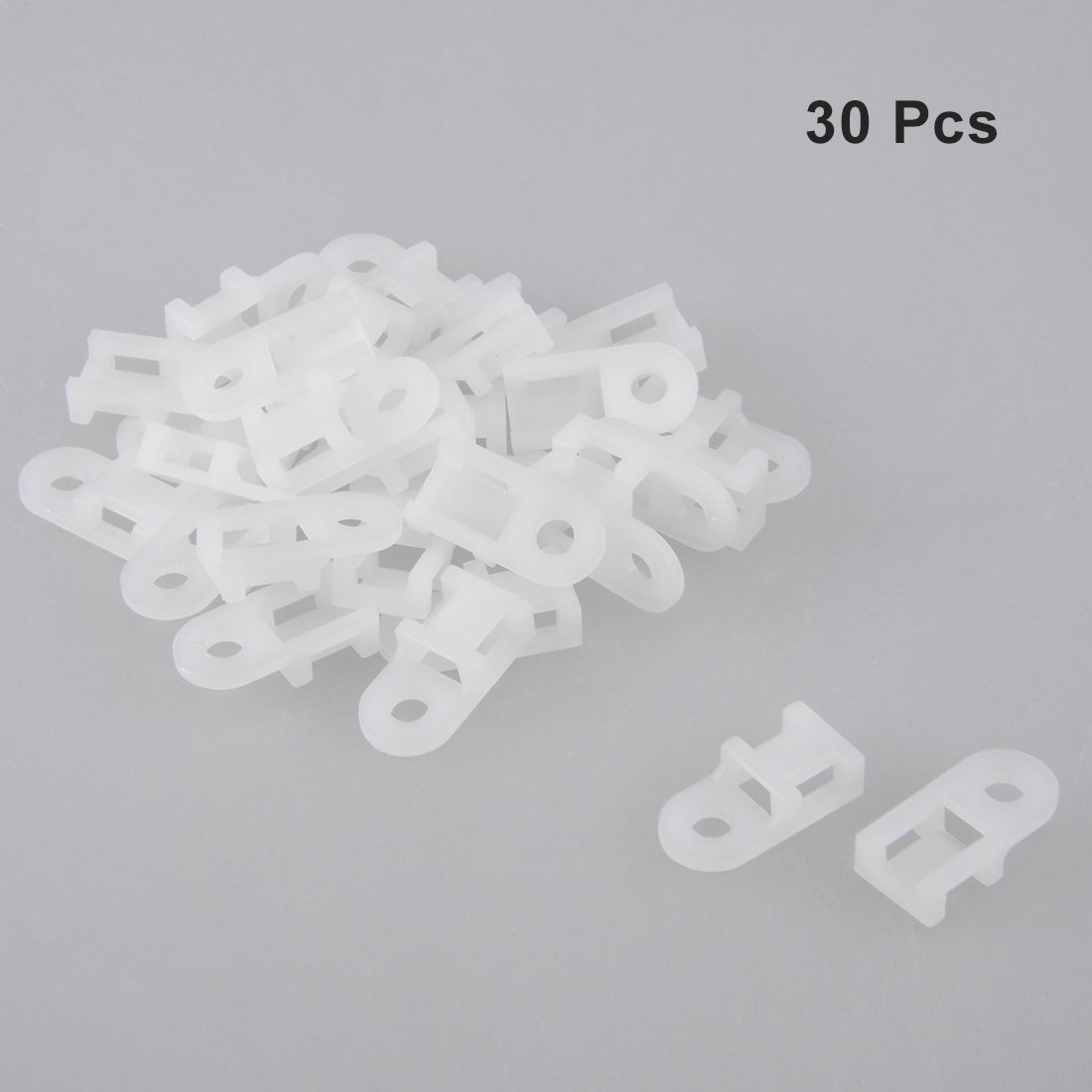 uxcell Uxcell Cable Tie Mount Base Saddle Type Wire Holder Nylon 5.2mm Hole Width White 30Pcs