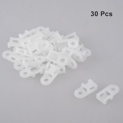 Harfington Uxcell Cable Tie Mount Base Saddle Type Wire Holder Nylon 5.2mm Hole Width White 30Pcs