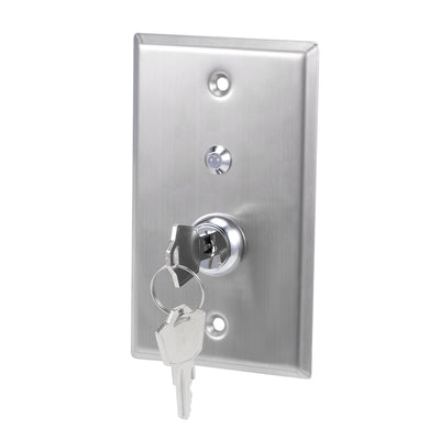 Harfington Uxcell Key Switch On Off Exit Switches Emergency Door Release SPST w DC 12V Red Green LED Indicator