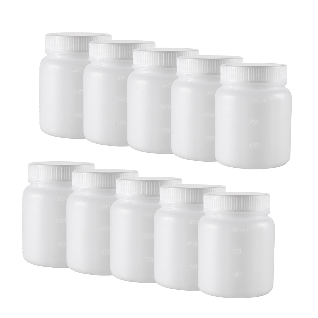 Plastic Lab Chemical Reagente Bottle 200 ml / 6.8 oz Wide Mouth Sample Sealing Liquid Storage Container 10 pz