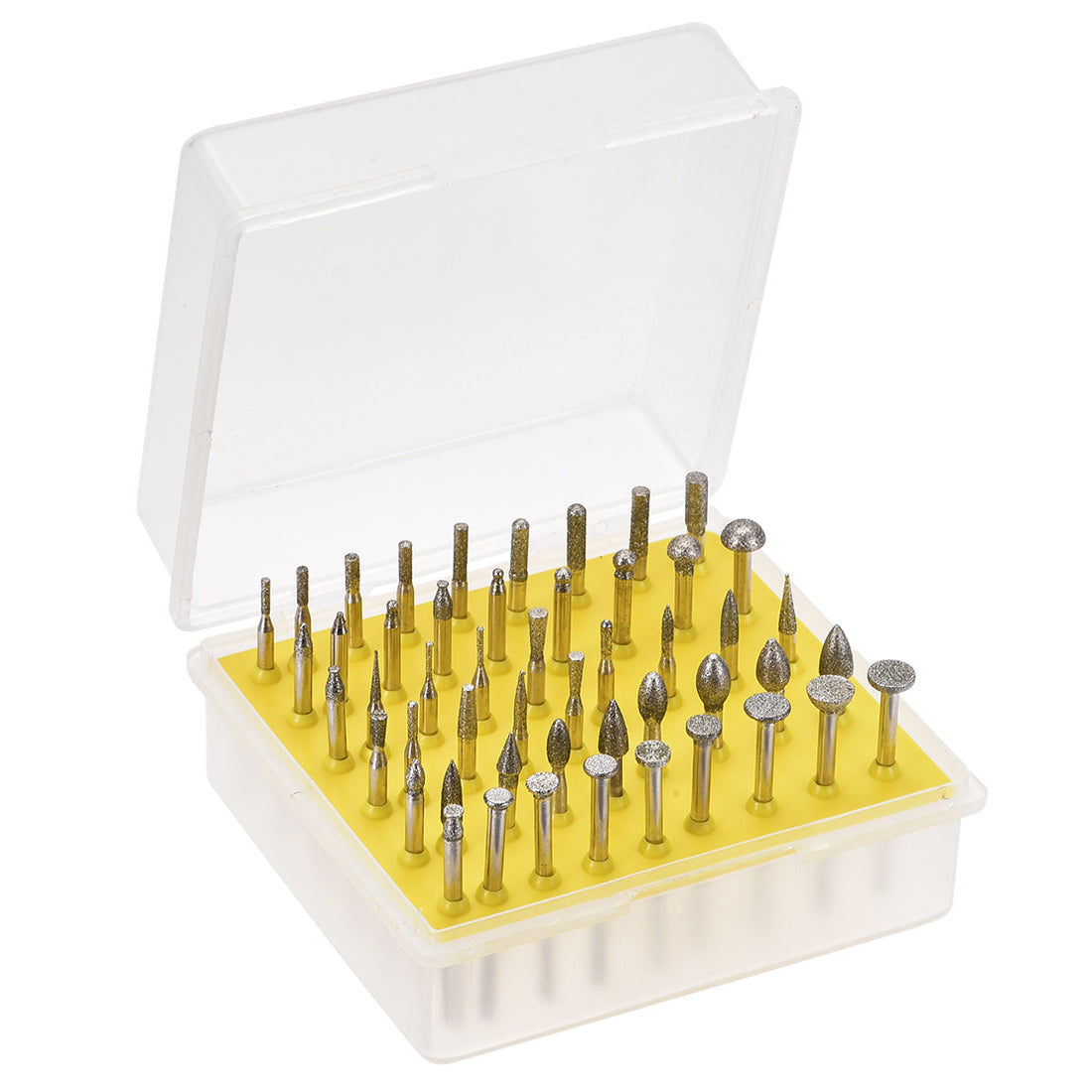 HARFINGTON 30-Pack Diamond Grinding Burrs – 0.6mm Pointed Head, 1/8" Shank For Rotary Tools (Carving, Sharpening, Polishing)