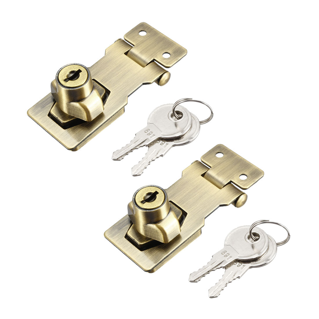 Uxcell Keyed Hasp Lock - 135mm Bronze Tone Locking Hasp For Doors & Cabinets