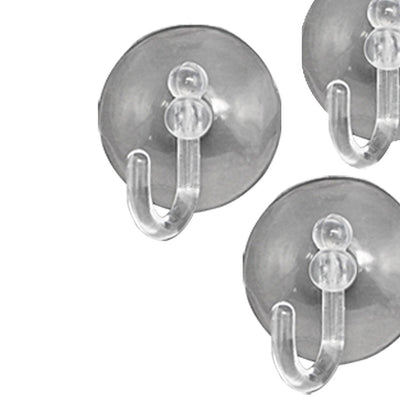 Harfington Uxcell Clear Briefness Design Suction Cup Adhesion Hook 3PCs